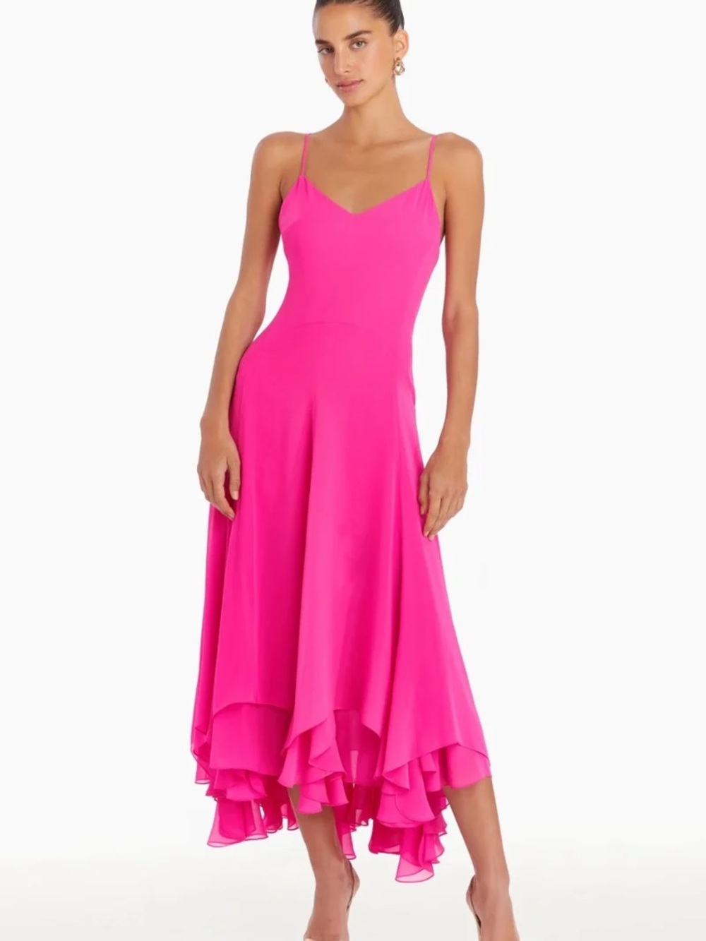 Amanda Uprichard Clemens High-Low Slip Dress L